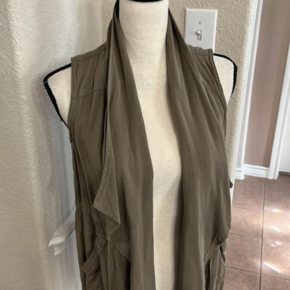Altar’d State olive cascading vest drawstring waist Small - Picture 6 of 17